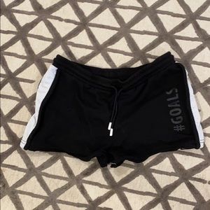 black cotton workout shorts